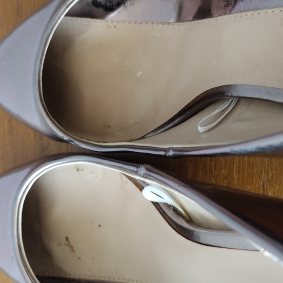 Zara Rose Gold Metallic Block Heel Pumps Square Toe Size 40 US 9 Wedding - Picture 9 of 11